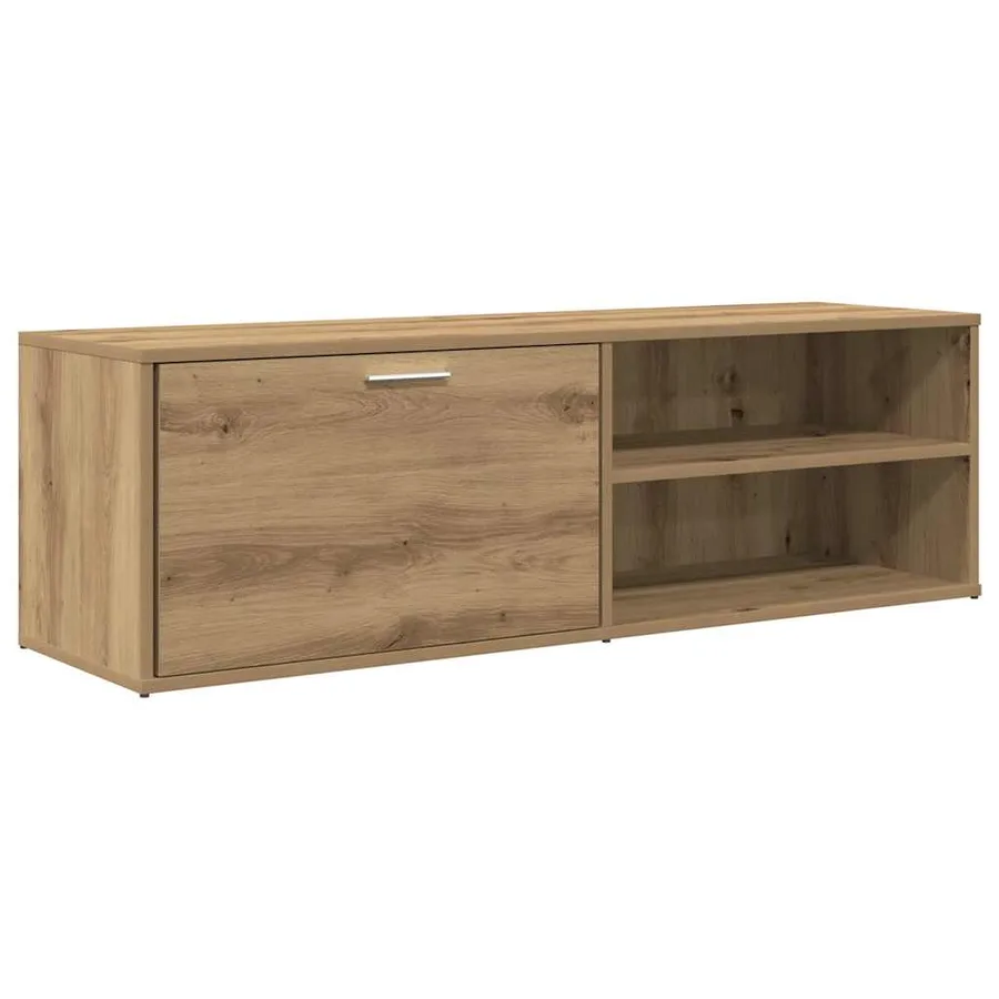 Meuble TV chêne artisanal 120x34x37 cm bois d'ingénierie - 2