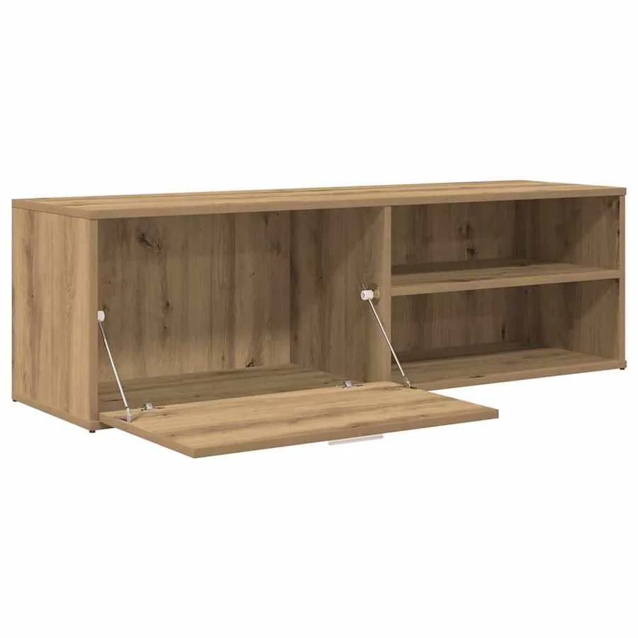 Meuble TV chêne artisanal 120x34x37 cm bois d'ingénierie - 7