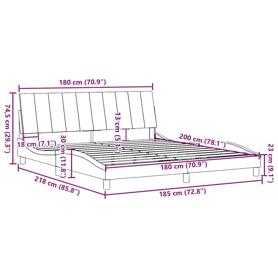 Cadre de lit sans matelas Hanko crème 180x200 cm tissu - 13