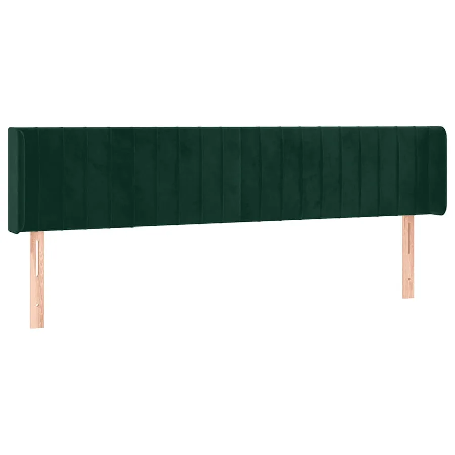 Tête de lit avec oreilles Vert foncé 183x16x78/88 cm Velours - 2