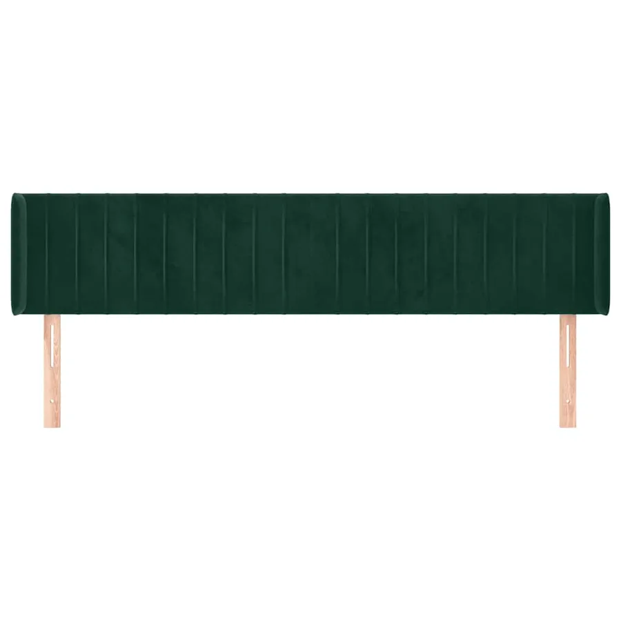 Tête de lit avec oreilles Vert foncé 183x16x78/88 cm Velours - 3