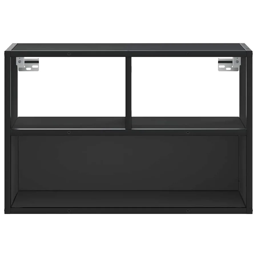 Meuble TV noir 60x31x39,5 cm bois d'ingénierie et métal - 4