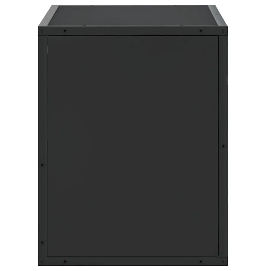 Meuble TV noir 60x31x39,5 cm bois d'ingénierie et métal - 5