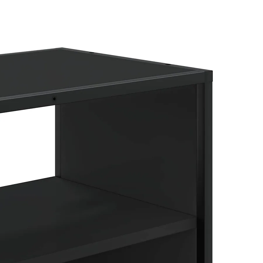 Meuble TV noir 60x31x39,5 cm bois d'ingénierie et métal - 8