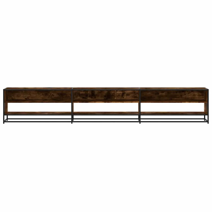 Meuble TV chêne fumé 270x40x46 cm bois d'ingénierie - 4