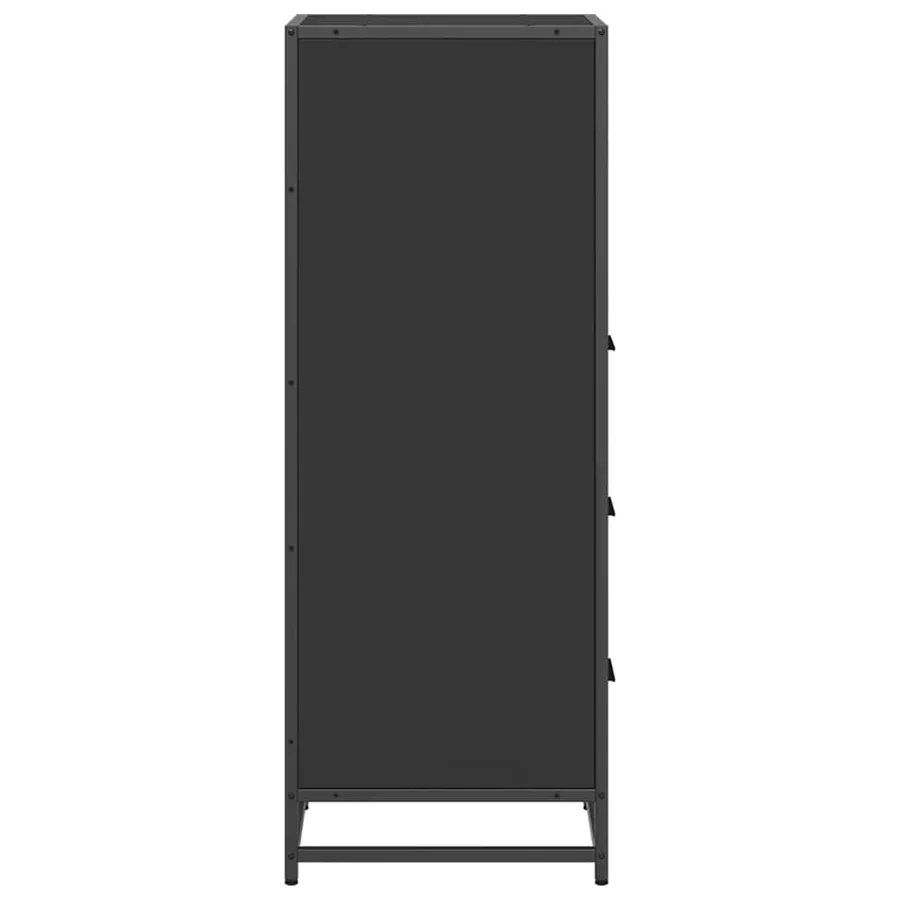 Armoire de salle de bain noir 35x37,5x100 cm bois d'ingénierie - 7