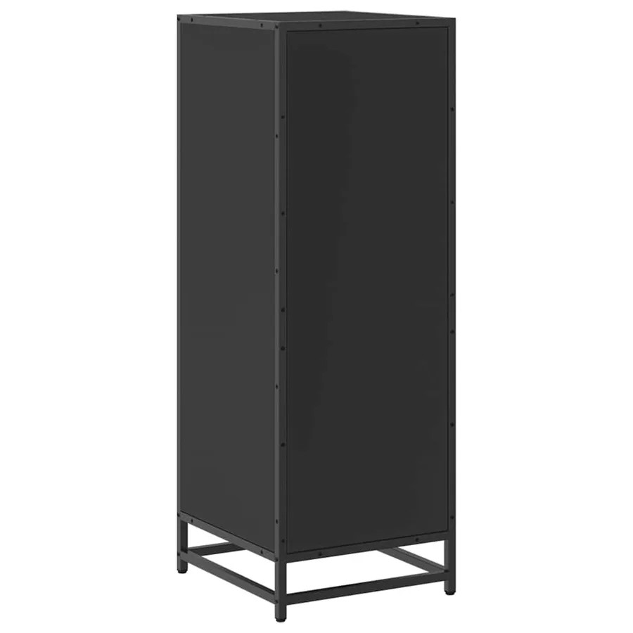 Armoire de salle de bain noir 35x37,5x100 cm bois d'ingénierie - 8