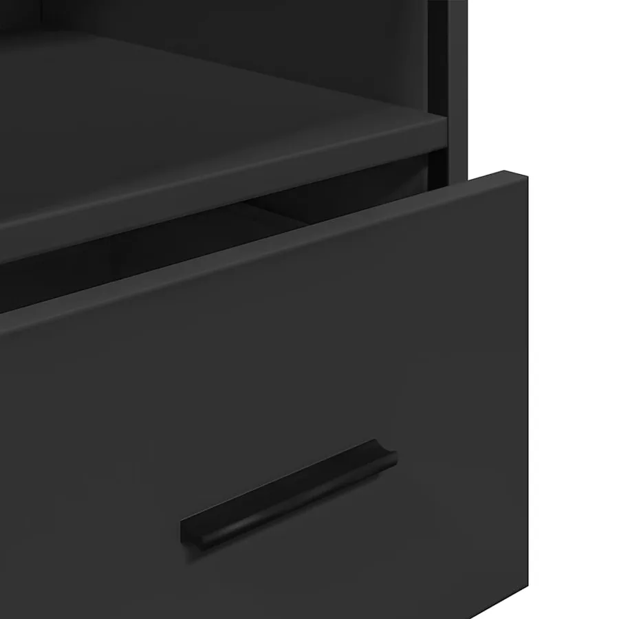 Armoire de salle de bain noir 35x37,5x100 cm bois d'ingénierie - 9