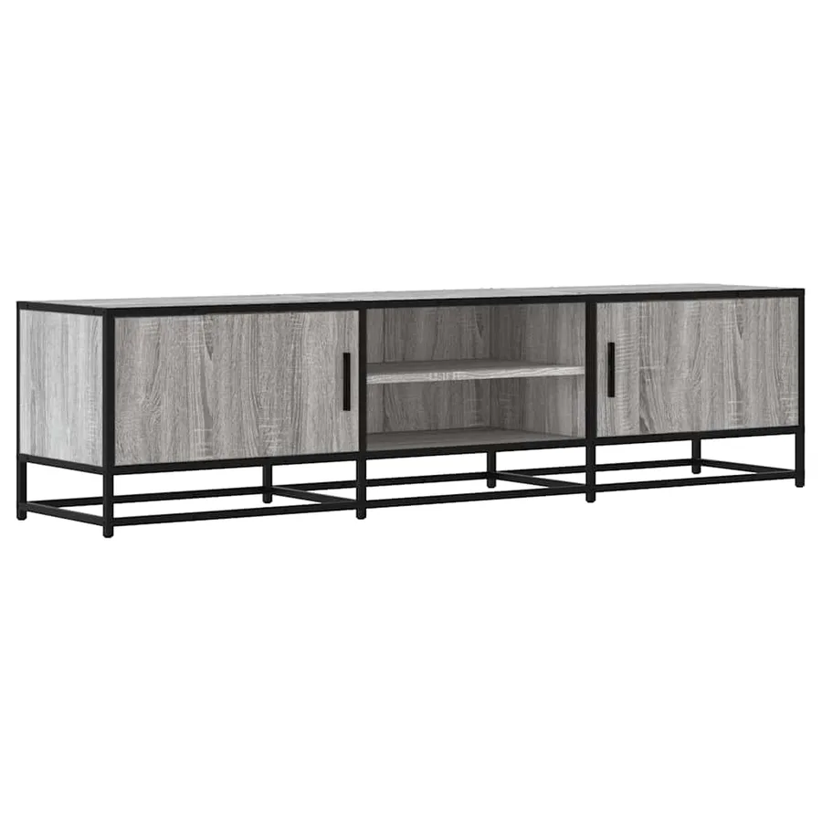 Meuble TV sonoma gris 160x35x41 cm bois d'ingénierie et métal - 2