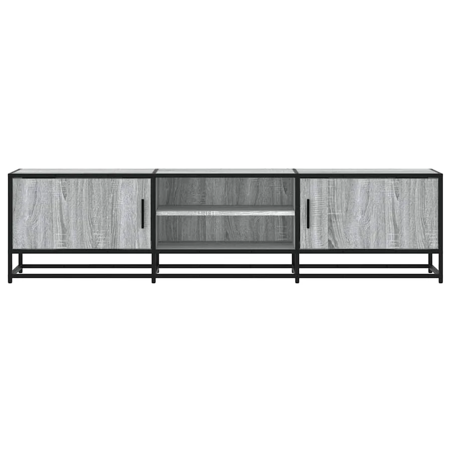 Meuble TV sonoma gris 160x35x41 cm bois d'ingénierie et métal - 4