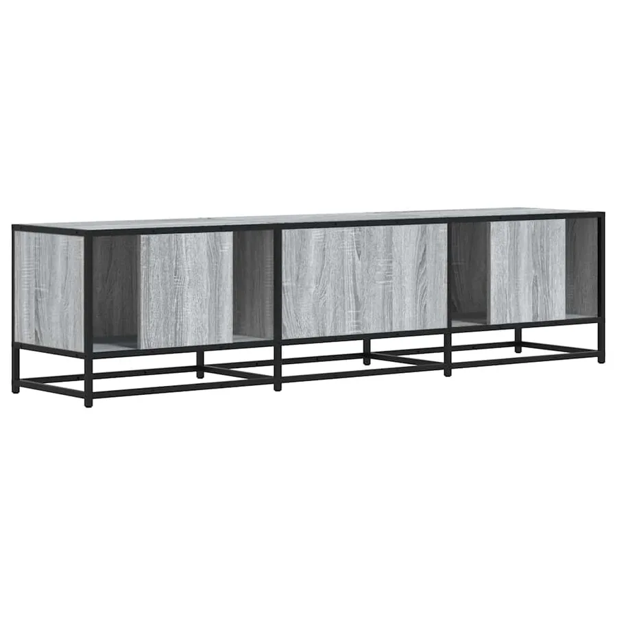 Meuble TV sonoma gris 160x35x41 cm bois d'ingénierie et métal - 6