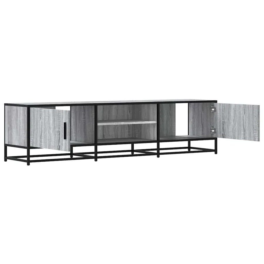 Meuble TV sonoma gris 160x35x41 cm bois d'ingénierie et métal - 7