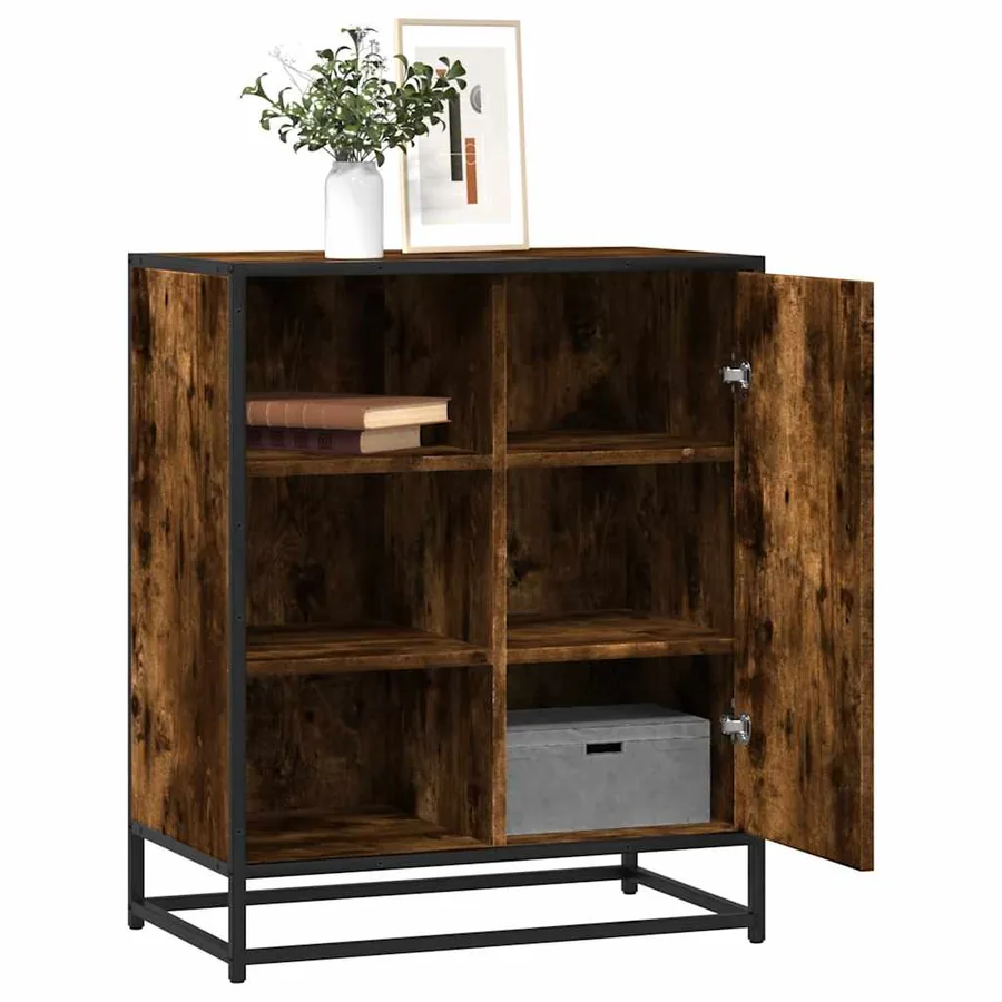Buffet chêne fumé 62x35x76 cm bois d'ingénierie