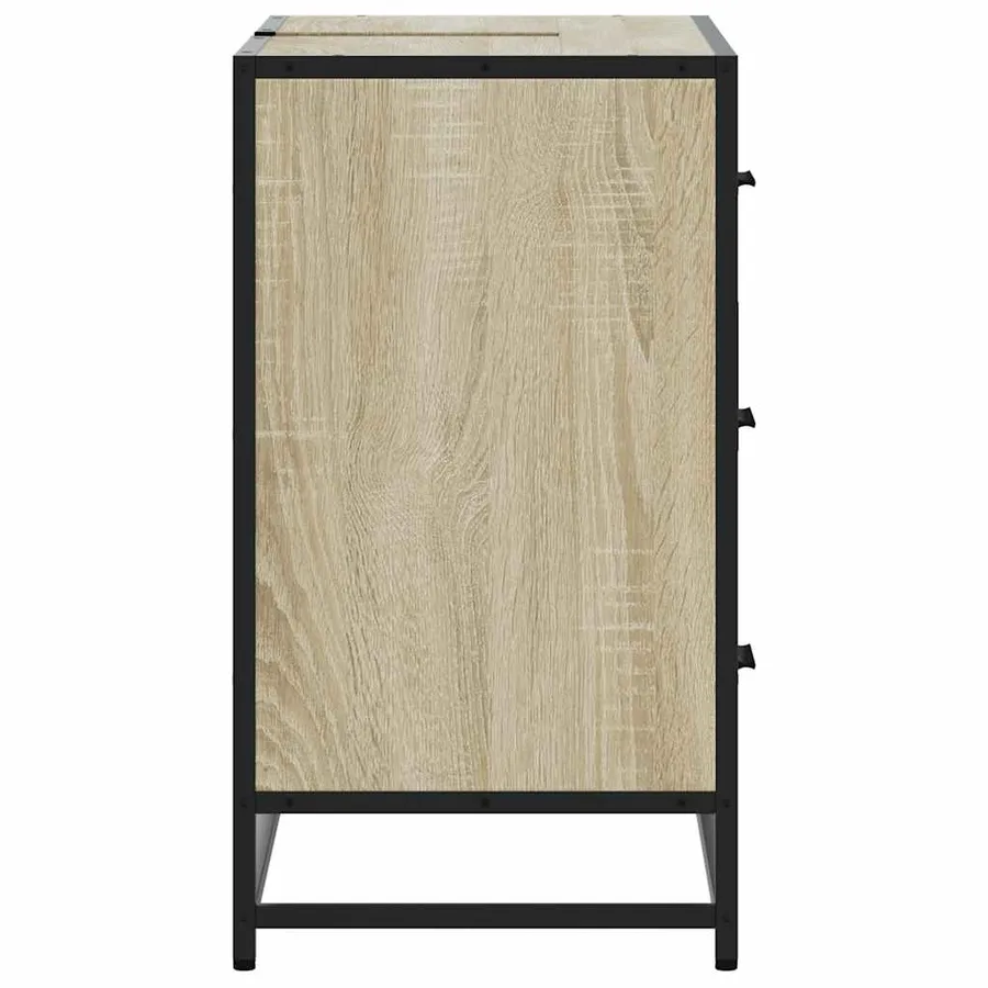 Armoire lavabo de salle de bain chêne sonoma bois d'ingénierie - 6