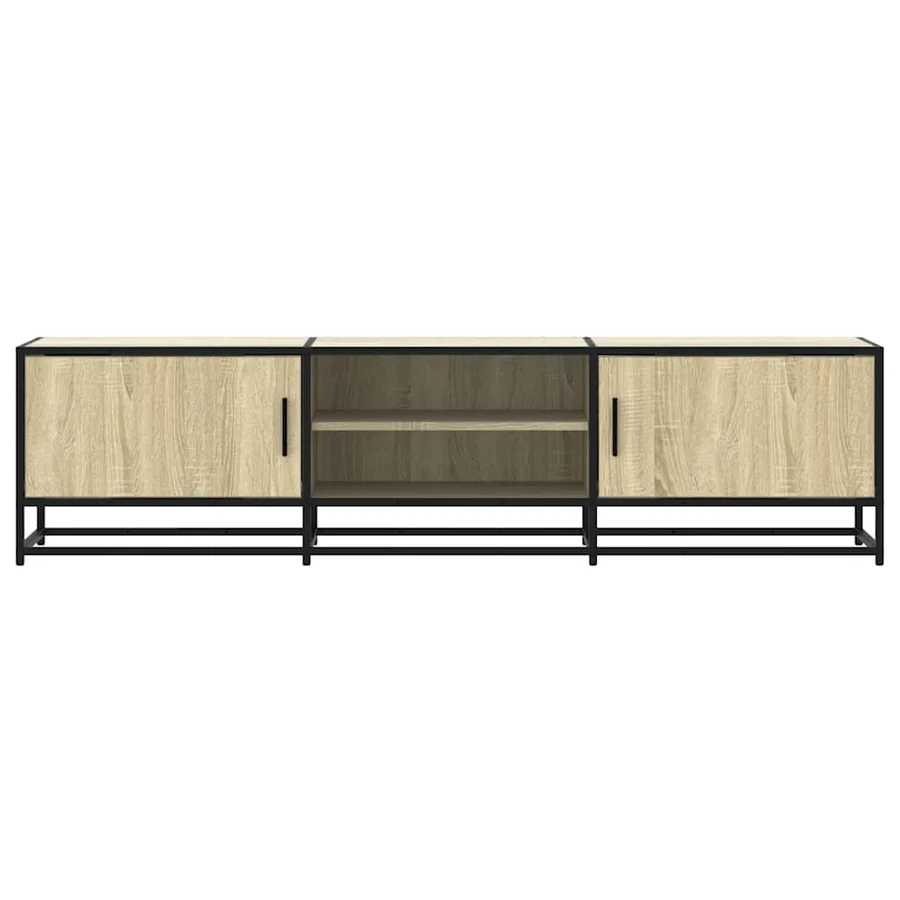Meuble TV chêne sonoma 160x35x41 cm bois d'ingénierie et métal - 4