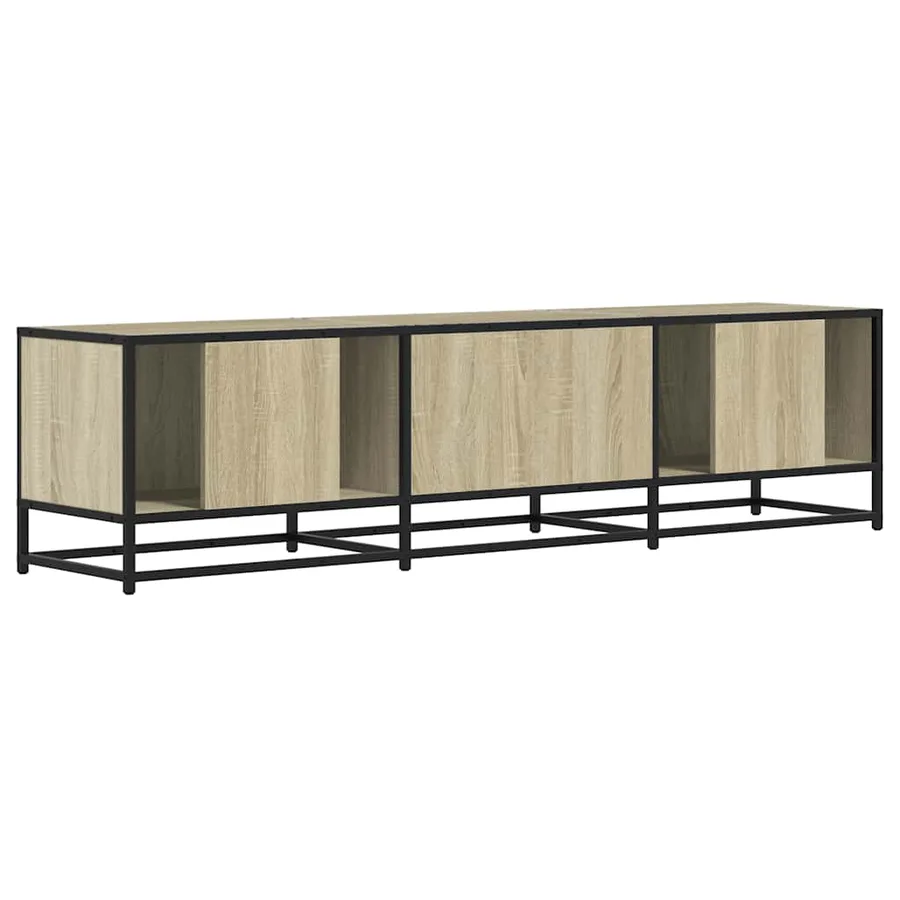 Meuble TV chêne sonoma 160x35x41 cm bois d'ingénierie et métal - 6
