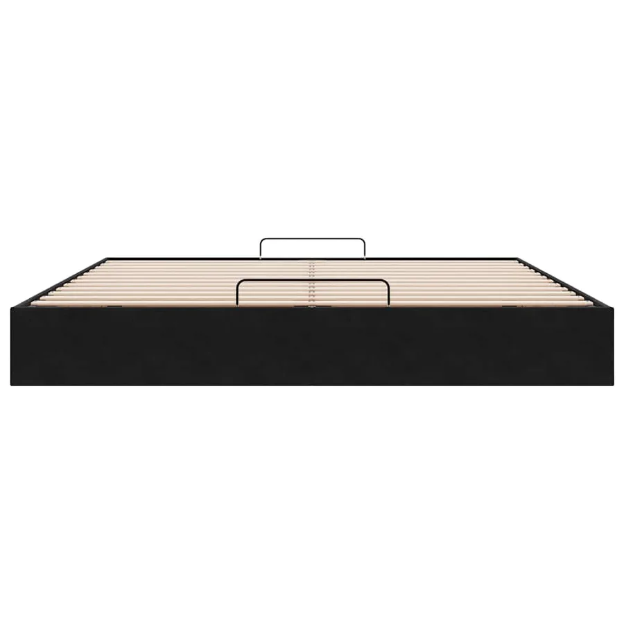 Cadre de lit ottoman avec matelas noir 180x200 cm velours - 7