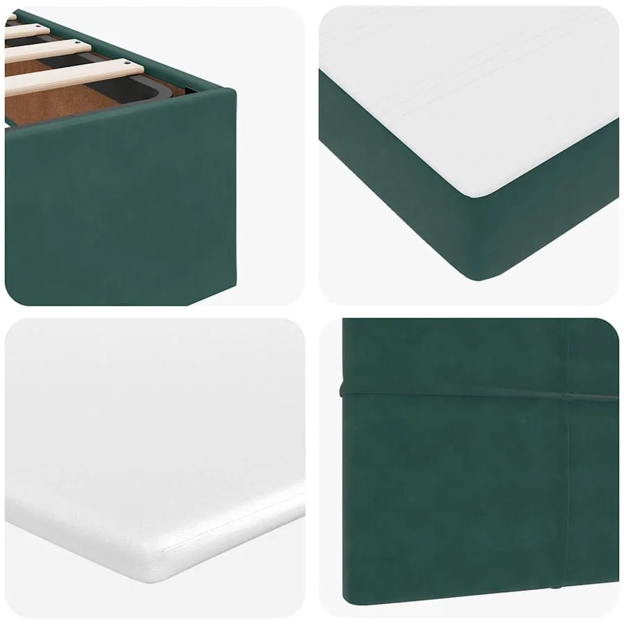 Cadre de lit ottoman avec matelas vert foncé 180x200cm velours - 14