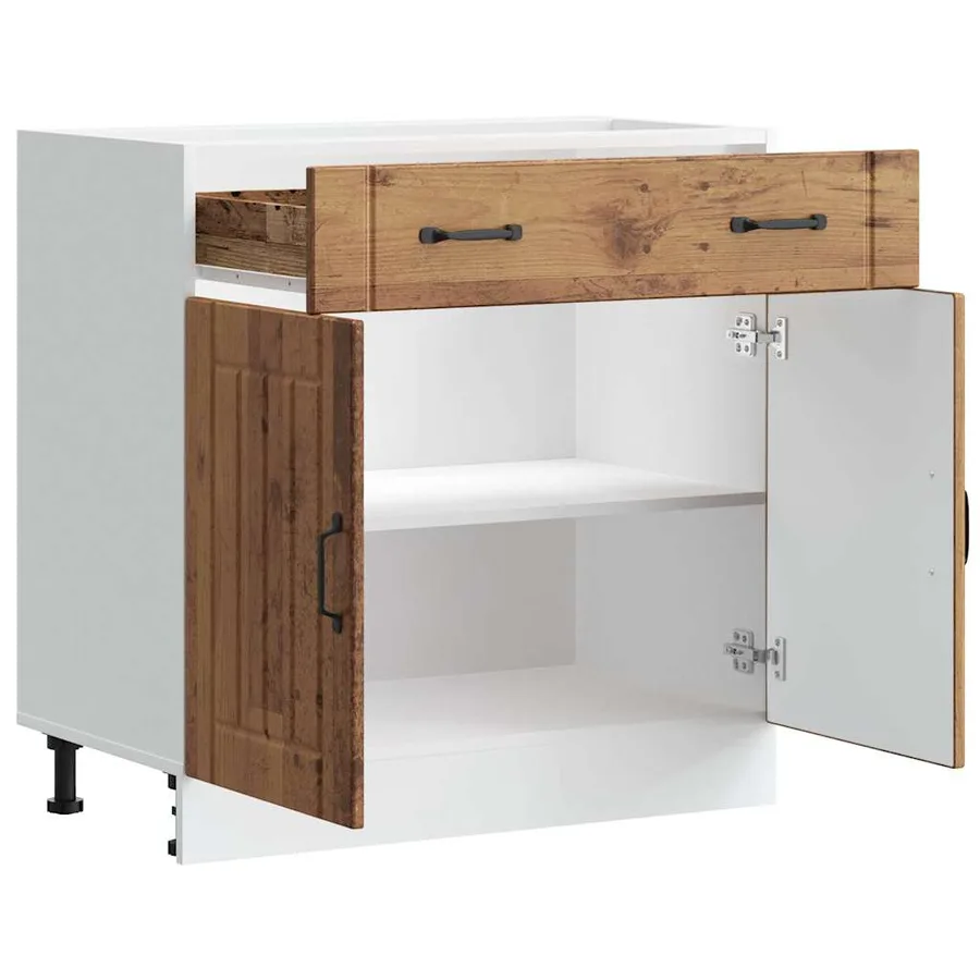 Armoire de cuisine Lucca vieux bois bois ingénierie - 4
