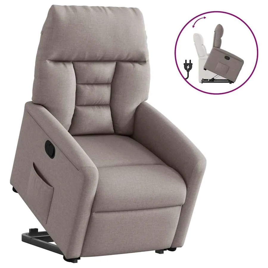 Fauteuil inclinable taupe tissu