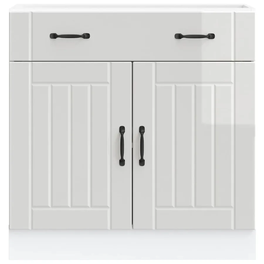 Armoire de cuisine Lucca blanc brillant bois ingénierie - 3