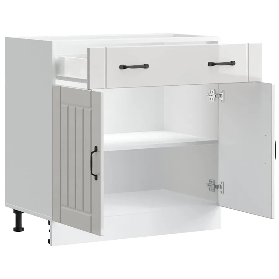 Armoire de cuisine Lucca blanc brillant bois ingénierie - 4