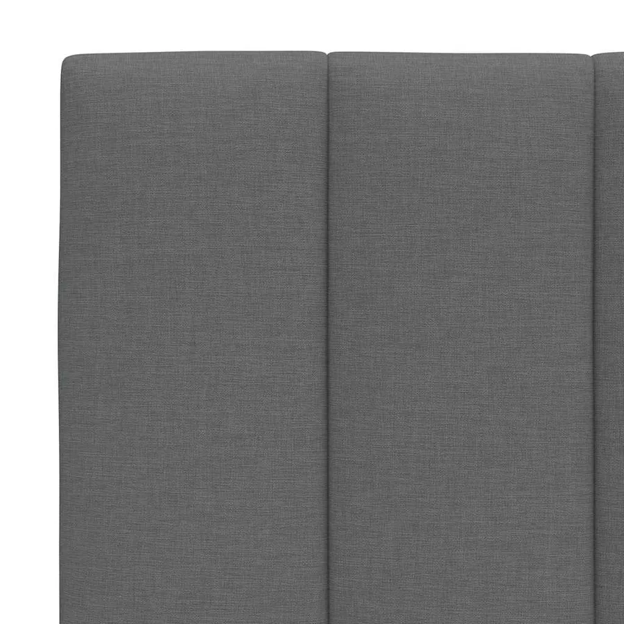 Cadre de lit sans matelas Hanko gris foncé 90x190 cm tissu - 11