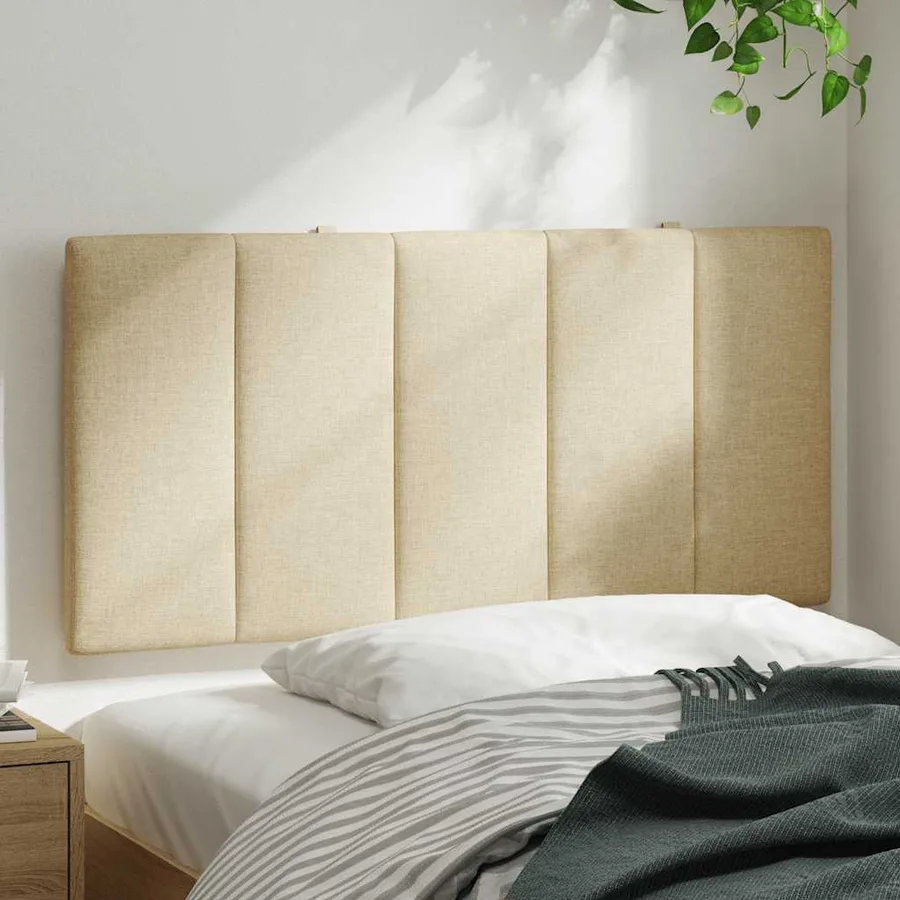 Coussin de tête de lit Hanko crème 100 cm tissu - 3