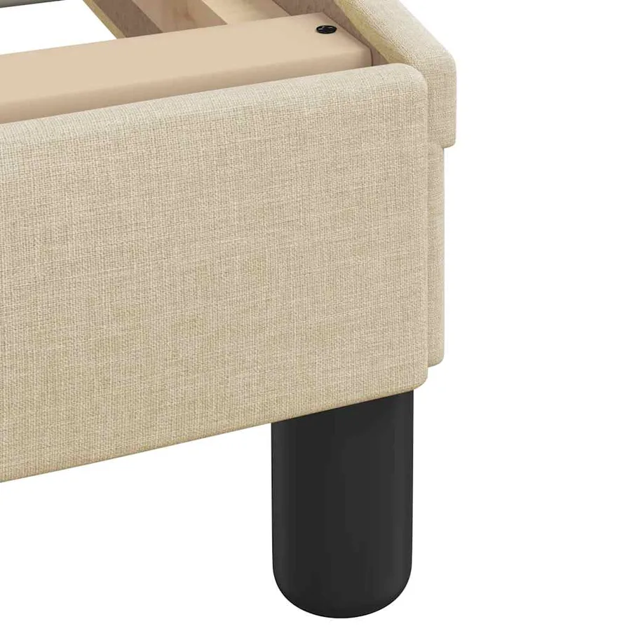 Cadre de lit sans matelas Hanko crème 90x200 cm tissu - 11