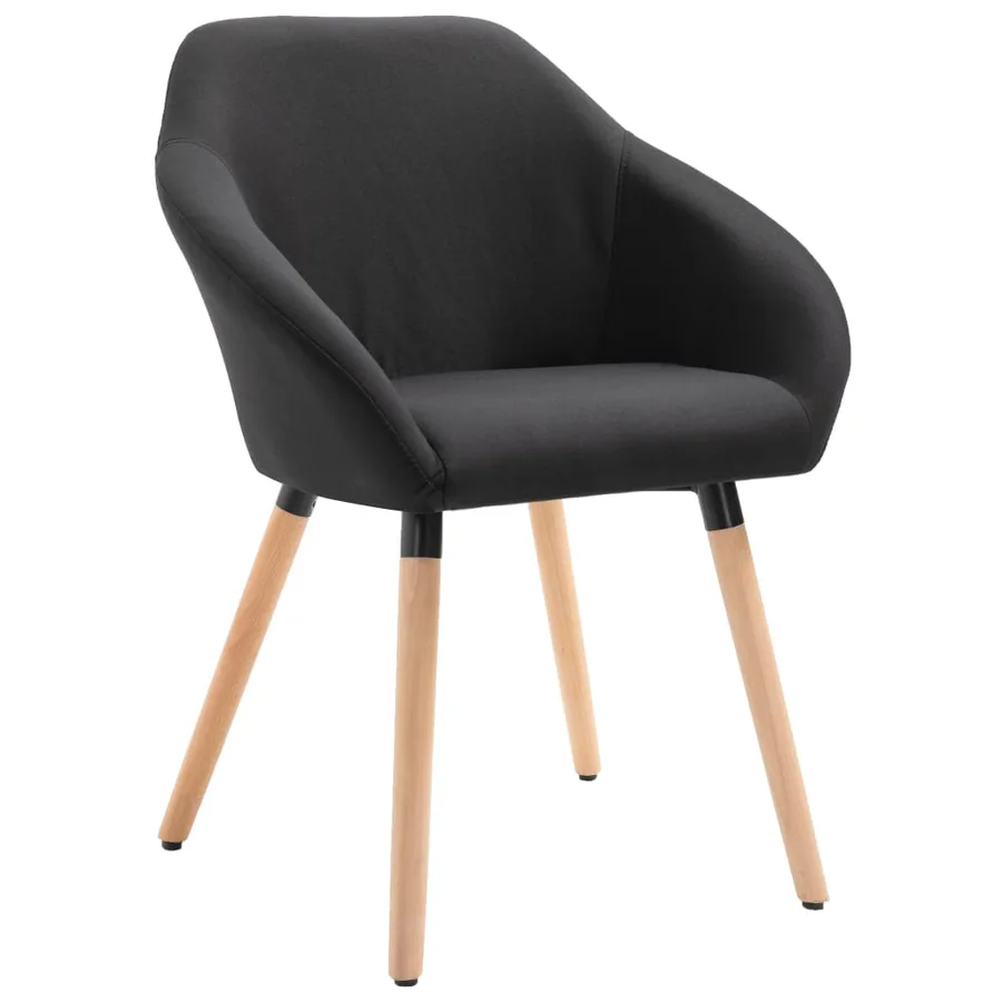 Chaises à manger lot de 4 noir tissu - 3