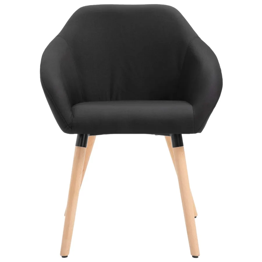 Chaises à manger lot de 4 noir tissu - 4