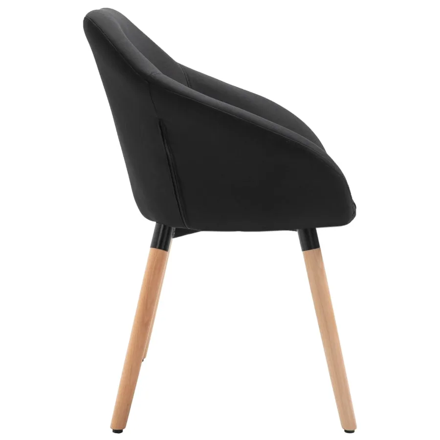 Chaises à manger lot de 4 noir tissu - 5