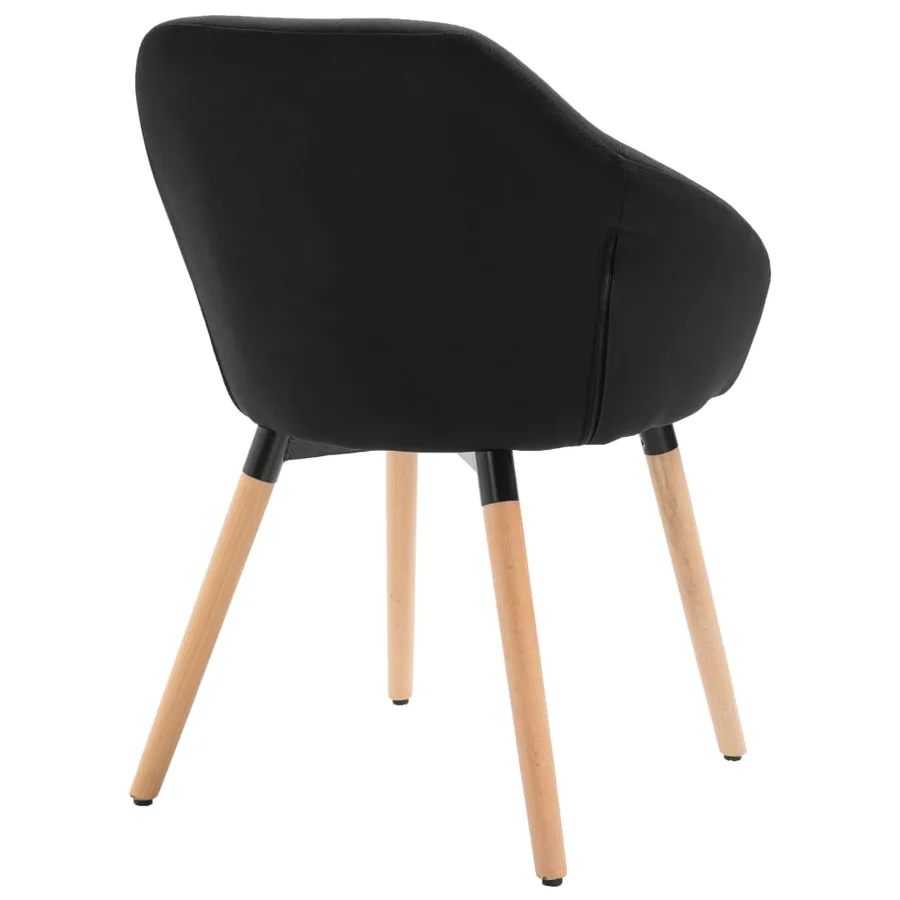 Chaises à manger lot de 4 noir tissu - 6