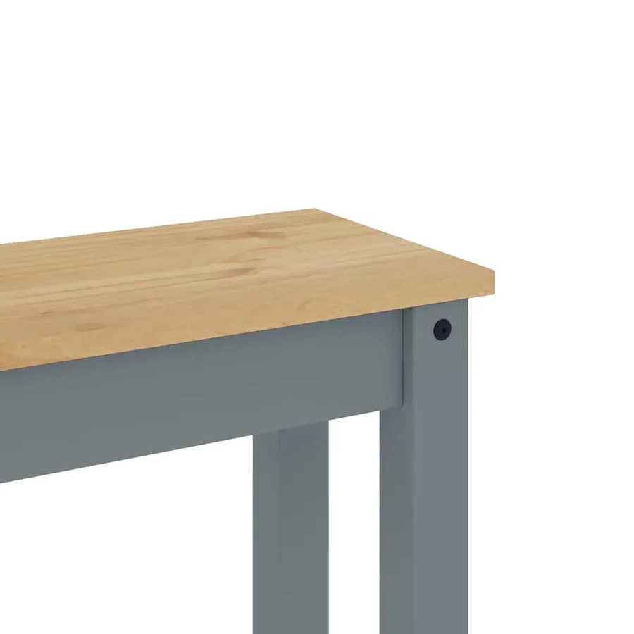 Ensemble à manger PANAMA 4 pcs gris bois de pin massif - 13