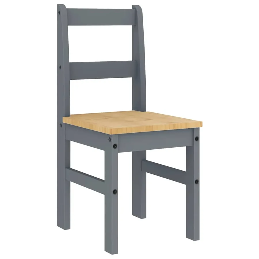 Ensemble à manger PANAMA 4 pcs gris bois de pin massif - 6