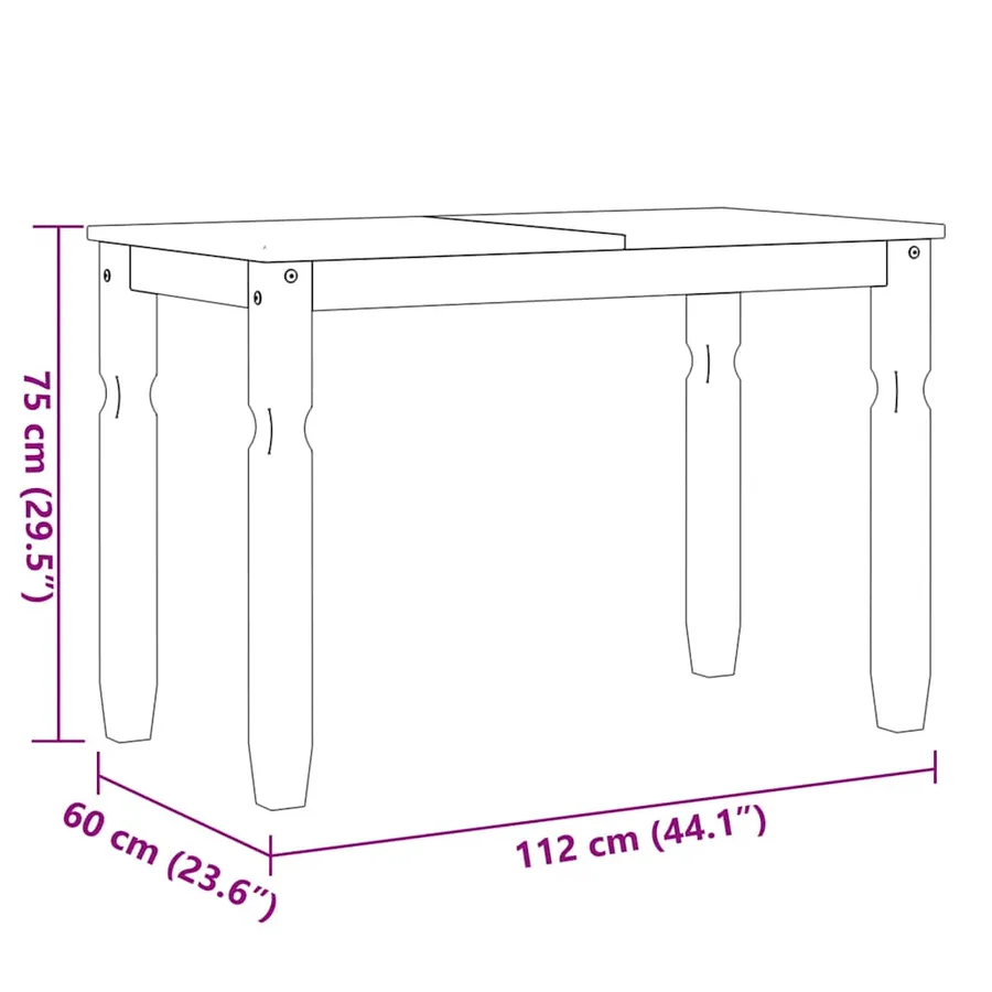 Ensemble à manger PANAMA 3 pcs blanc bois de pin massif - 12