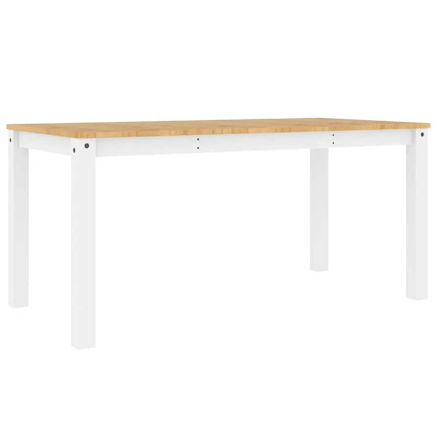 Ensemble à manger PANAMA 3 pcs blanc bois de pin massif - 4