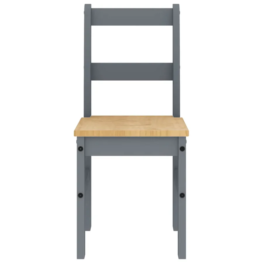 Ensemble à manger PANAMA 5 pcs gris bois de pin massif - 9