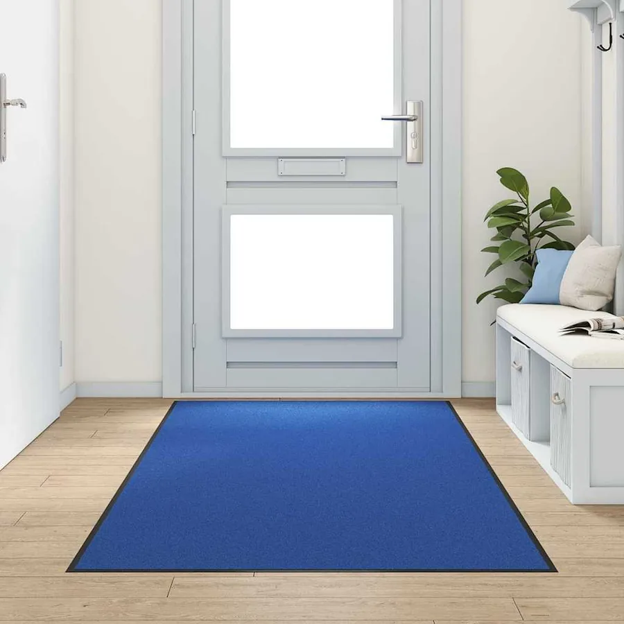 Tapis d'entrée Bleu et Noir 120 x 300 cm 100% Polyamide