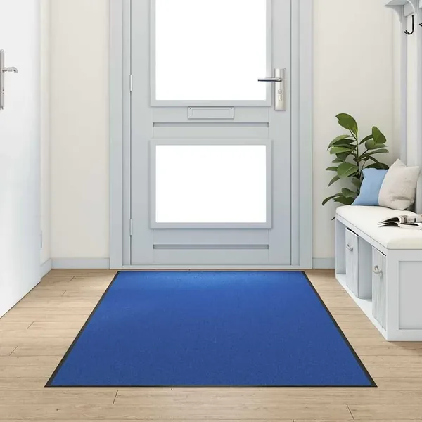 Tapis d'entrée Bleu et Noir 120 x 300 cm 100% Polyamide