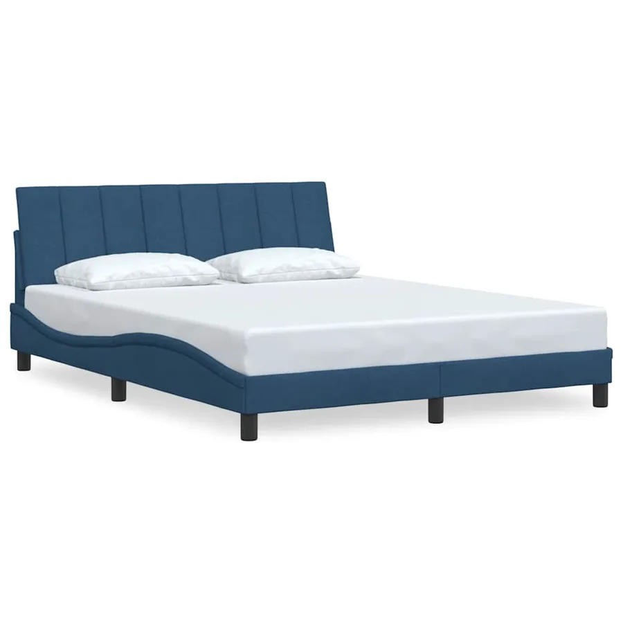 Cadre de lit sans matelas Hanko bleu 160x200 cm tissu - 2
