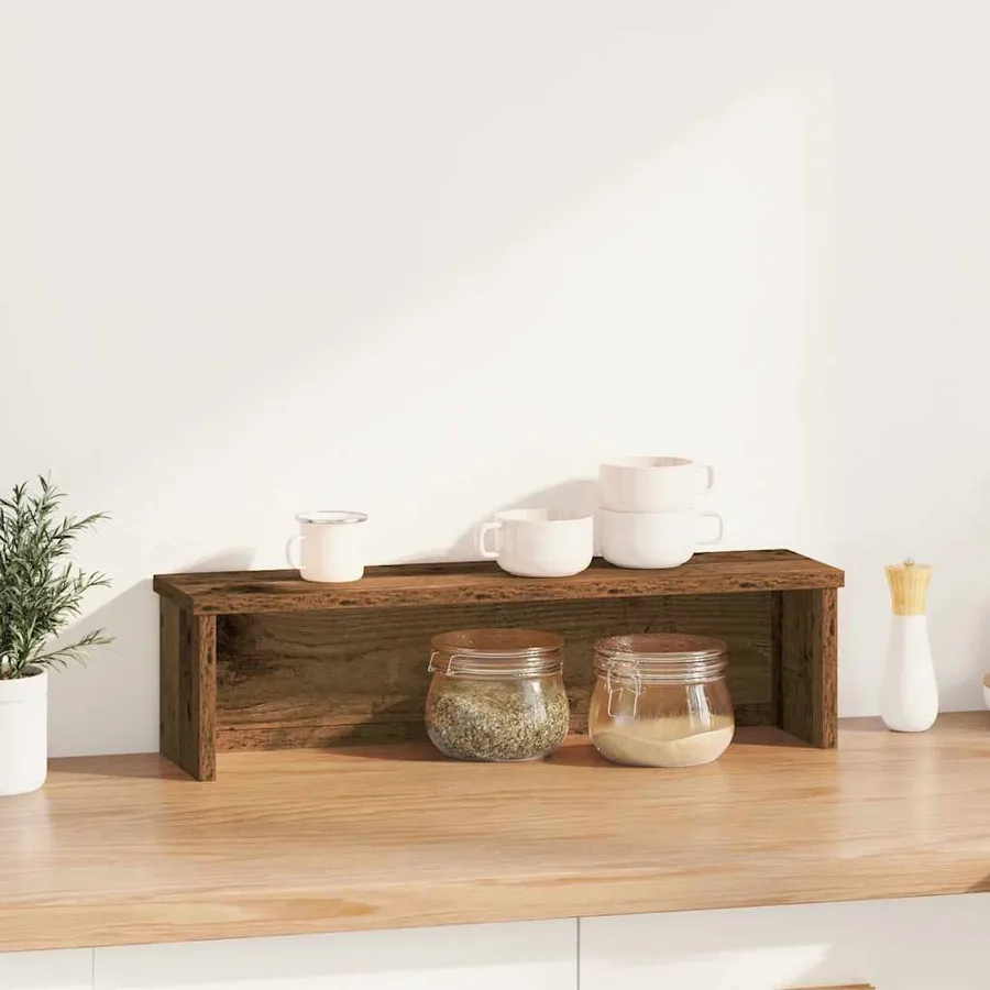 Étagère de cuisine empilable vieux bois 60x15x16 cm - 2