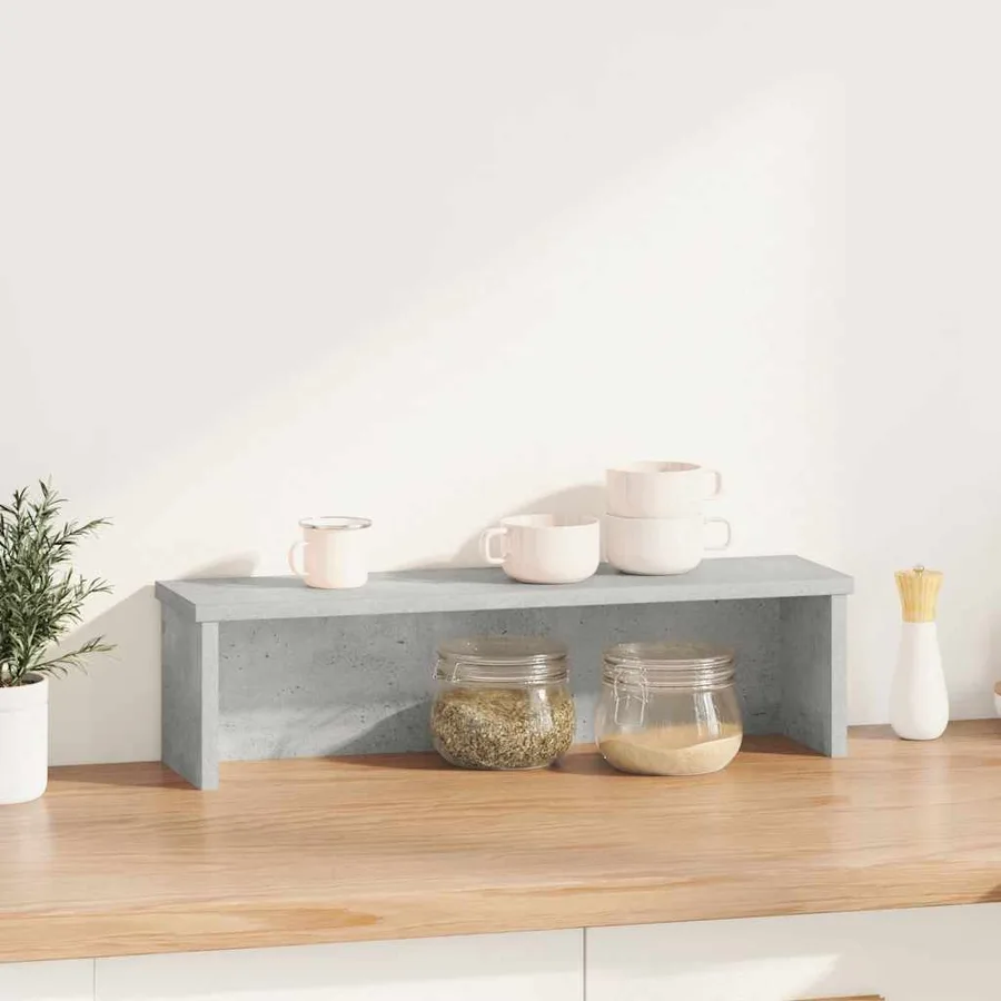 Étagère de cuisine empilable gris béton 60x15x16 cm - 2