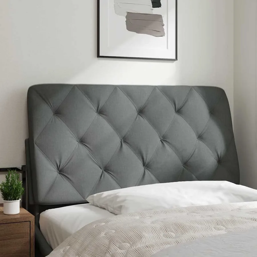 Coussin de tête de lit gris foncé 100 cm tissu - 2