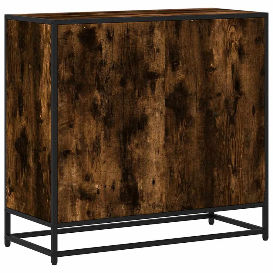 Bibliothèque chêne fumé 80,5x35x76 cm bois d'ingénierie - 6