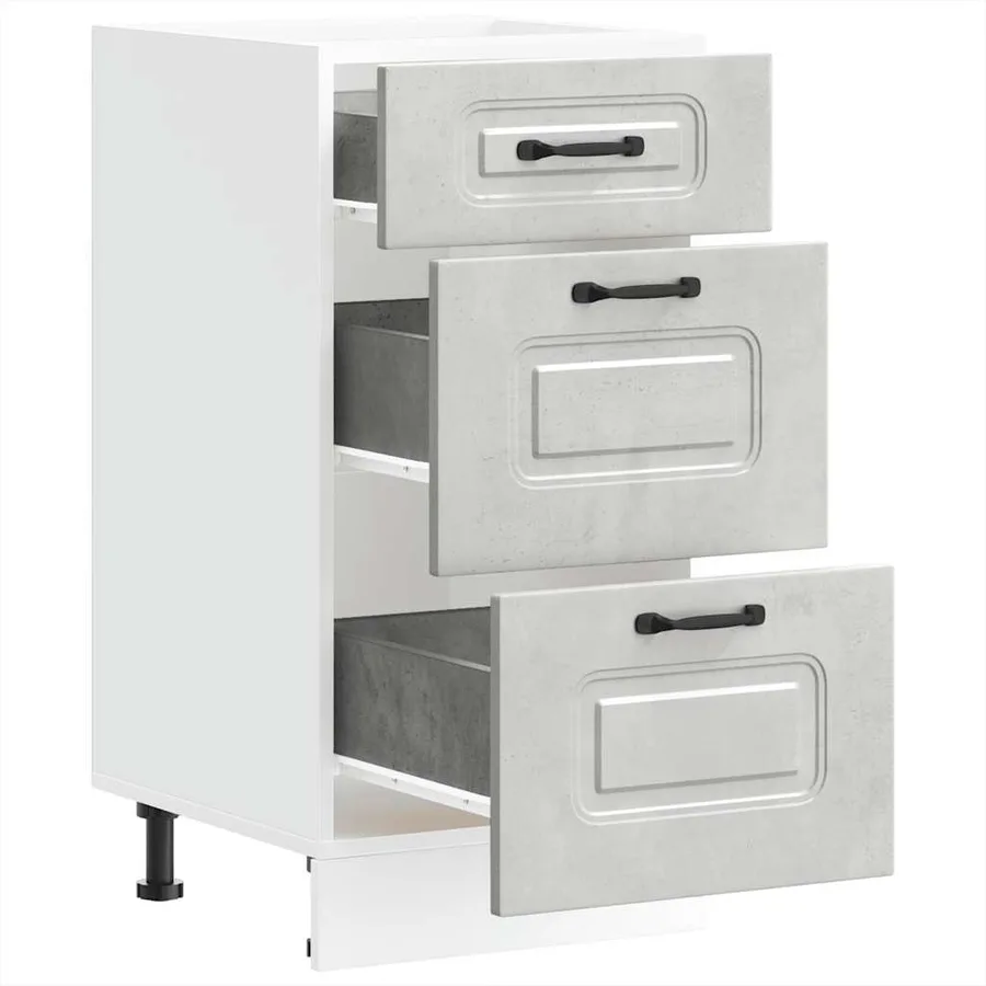 Armoire de cuisine Kalmar gris béton bois d'ingénierie - 2