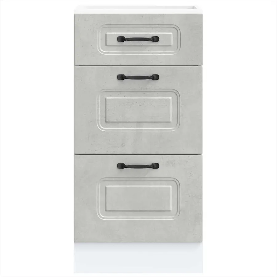 Armoire de cuisine Kalmar gris béton bois d'ingénierie - 4