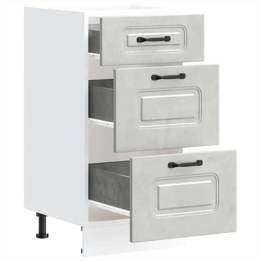 Armoire de cuisine Kalmar gris béton bois d'ingénierie - 5
