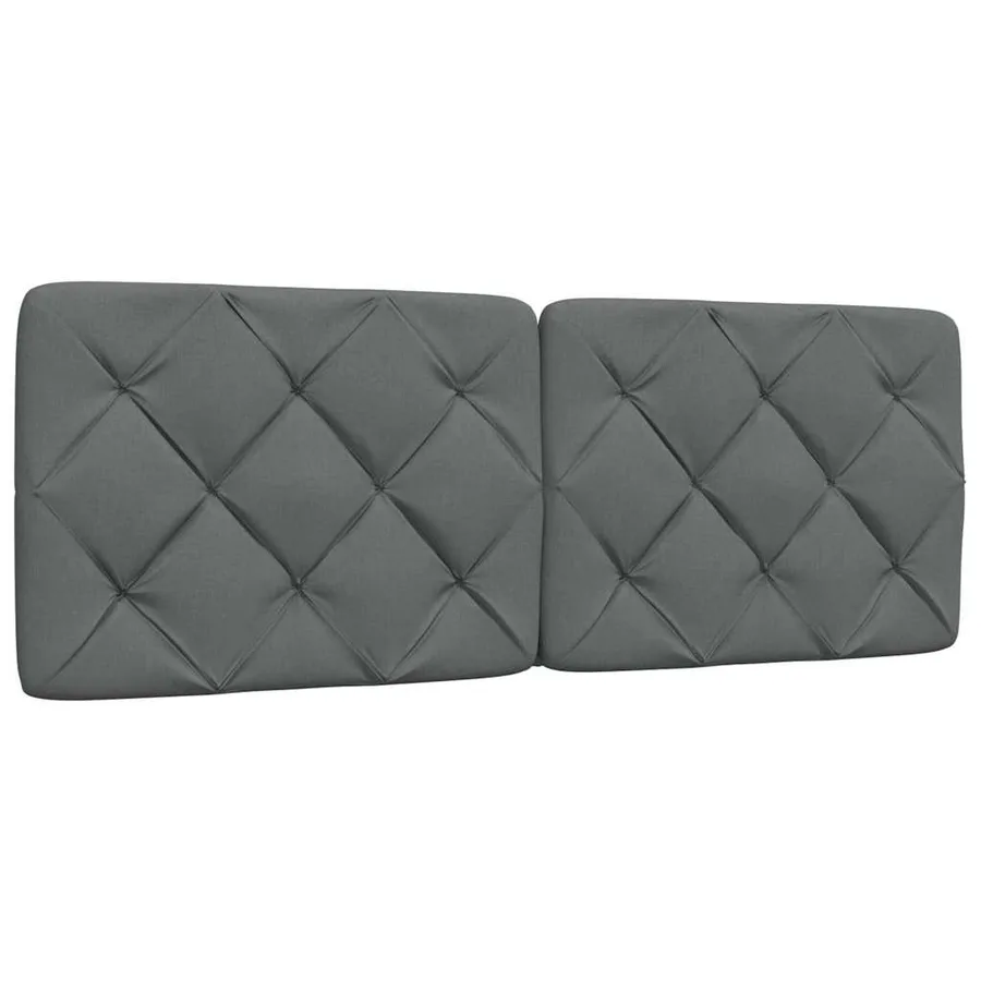 Cadre de lit sans matelas gris foncé 140x190 cm tissu - 7