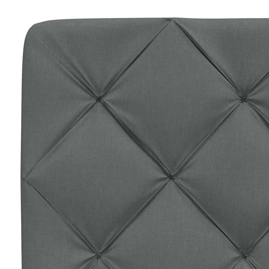 Cadre de lit avec LED sans matelas gris foncé 140x200 cm tissu - 11